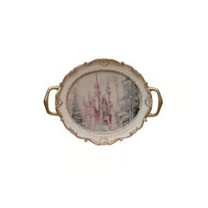 NWT12" Pink & Gold Castle Decorative Tray by Ashland